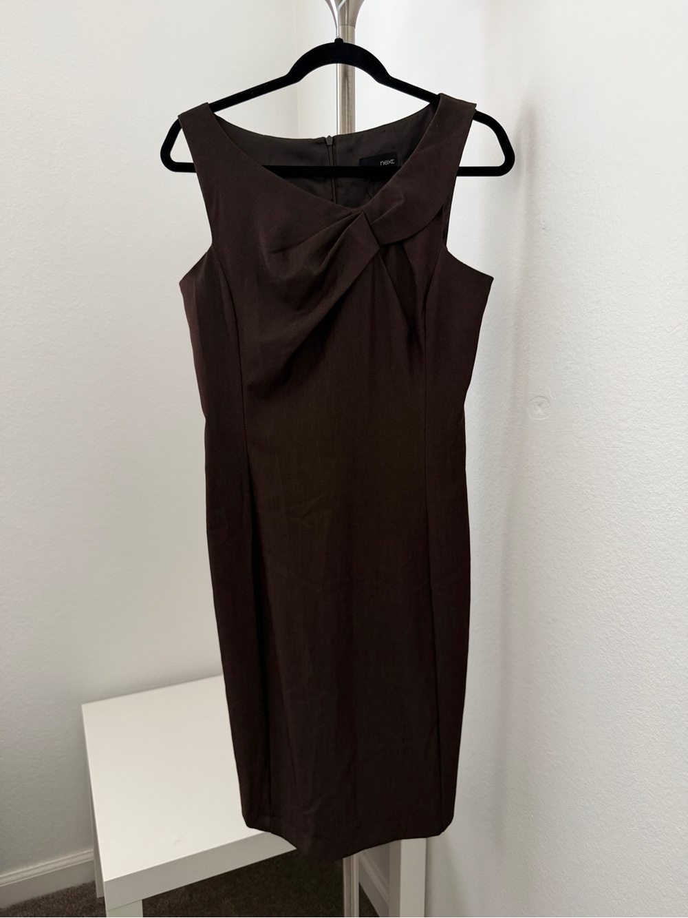 Next Brown Knot-Front Midi Sheath Dress